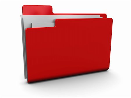 data storage icon - 3d illustration of red folder icon over white background Stock Photo - Budget Royalty-Free & Subscription, Code: 400-04672624