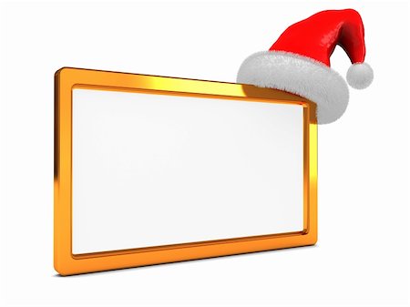 simsearch:400-06207389,k - abstract 3d illustration of golden christmas frame with red xmas hat Photographie de stock - Aubaine LD & Abonnement, Code: 400-04672628