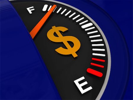 3d illustration of fuel meter with dollar sign Stock Photo - Budget Royalty-Free & Subscription, Code: 400-04672637