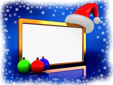simsearch:400-05701397,k - 3d illustration of christmas frame with red santa hat Fotografie stock - Microstock e Abbonamento, Codice: 400-04672630