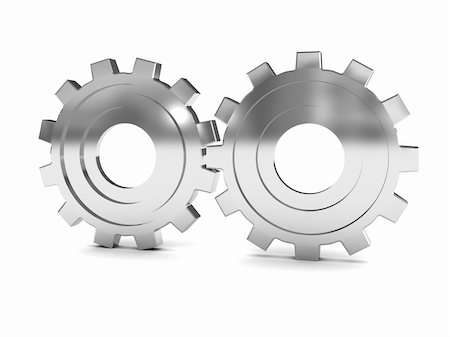 simsearch:400-06630396,k - 3d illustration of twho gear wheels over white background Foto de stock - Super Valor sin royalties y Suscripción, Código: 400-04672644