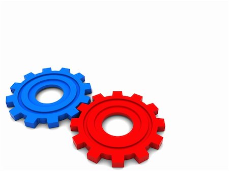 plastic factory - 3d illustration of background with two gear wheels at left side Stock Photo - Budget Royalty-Free & Subscription, Code: 400-04672646