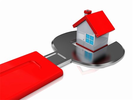 3d illustration of house and wrench, home repair concept Foto de stock - Super Valor sin royalties y Suscripción, Código: 400-04672689