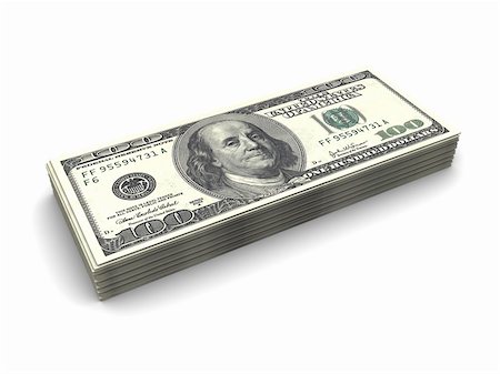 3d illustration of dollars stack over white background Stock Photo - Budget Royalty-Free & Subscription, Code: 400-04672734