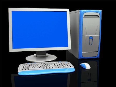 simsearch:400-04614196,k - 3d illustration of desktop computer over black background Photographie de stock - Aubaine LD & Abonnement, Code: 400-04672739