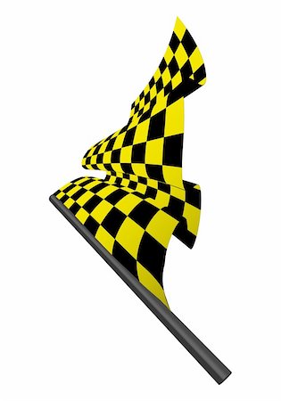Yellow and black checked racing flag. Vector illustration. Stock Photo - Budget Royalty-Free & Subscription, Code: 400-04672784