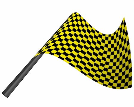 Yellow and black checked racing flag. Vector illustration. Stock Photo - Budget Royalty-Free & Subscription, Code: 400-04672785