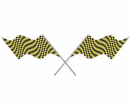 Yellow and black checked racing flag. Vector illustration. Stock Photo - Budget Royalty-Free & Subscription, Code: 400-04672786