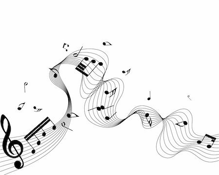 Vector musical notes staff background for design use Stock Photo - Budget Royalty-Free & Subscription, Code: 400-04672979