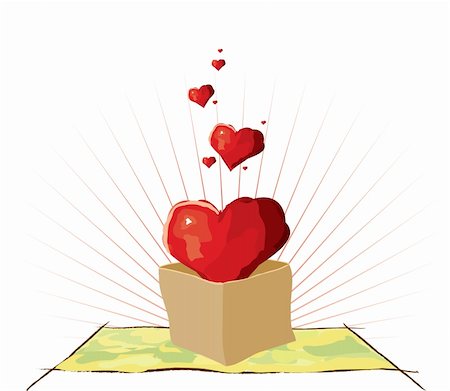 simsearch:400-04243019,k - Gift box with love. Vector illustration. Photographie de stock - Aubaine LD & Abonnement, Code: 400-04673594