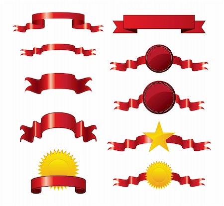 simsearch:400-04555303,k - Collection of vector brightly red ribbons and seals for your web design Stock Photo - Budget Royalty-Free & Subscription, Code: 400-04673618