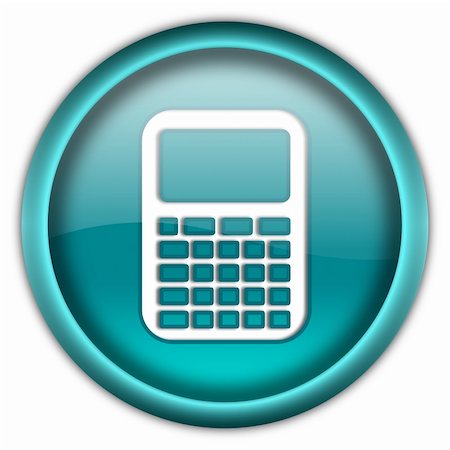 simsearch:400-04671421,k - Glossy calculator icon button isolated over white background Stock Photo - Budget Royalty-Free & Subscription, Code: 400-04673938