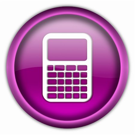 simsearch:400-04671421,k - Glossy calculator icon button isolated over white background Stock Photo - Budget Royalty-Free & Subscription, Code: 400-04673940