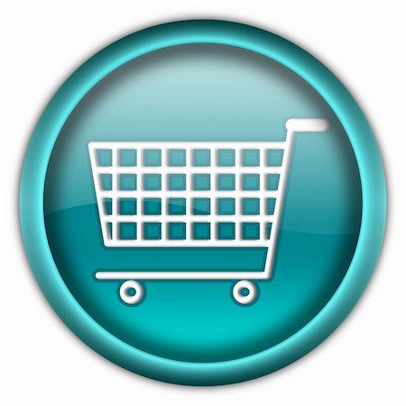 simsearch:400-04671421,k - Shopping cart round glossy button isolated over white background Stock Photo - Budget Royalty-Free & Subscription, Code: 400-04673941
