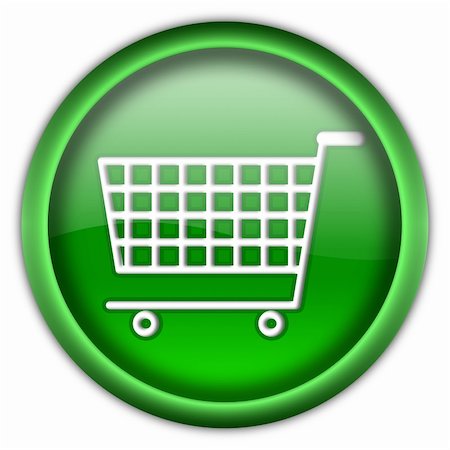 simsearch:400-04671421,k - Shopping cart round glossy button isolated over white background Stock Photo - Budget Royalty-Free & Subscription, Code: 400-04673942