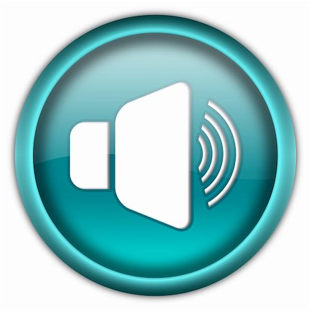 simsearch:400-04671421,k - Loud speaker glossy button isolated over white background Stock Photo - Budget Royalty-Free & Subscription, Code: 400-04673965
