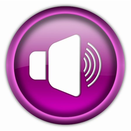 simsearch:400-05008263,k - Loud speaker glossy button isolated over white background Stock Photo - Budget Royalty-Free & Subscription, Code: 400-04673967