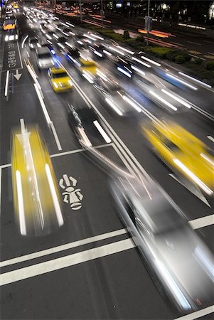 Cars motion blurred in modern city night. Stock Photo - Budget Royalty-Free & Subscription, Code: 400-04673998