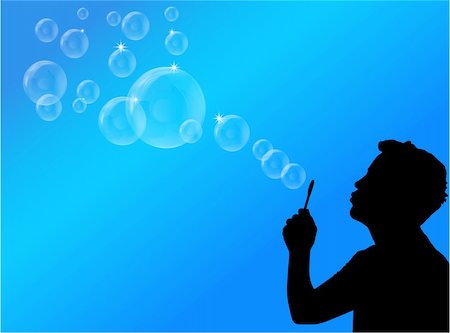 slobelix (artist) - blowing bubbles vector illustration Foto de stock - Royalty-Free Super Valor e Assinatura, Número: 400-04684058