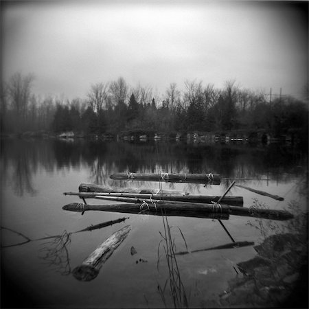 Abandoned raft falling apart in a lake Foto de stock - Super Valor sin royalties y Suscripción, Código: 400-04684119