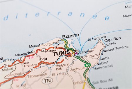 Map of Tunis in Tunisia Photographie de stock - Aubaine LD & Abonnement, Code: 400-04684225