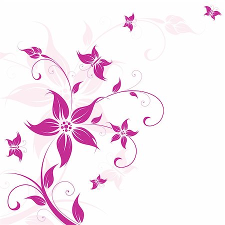 simsearch:400-04079769,k - Abstract Background with flowers and butterfly for your design Stock Photo - Budget Royalty-Free & Subscription, Code: 400-04684279