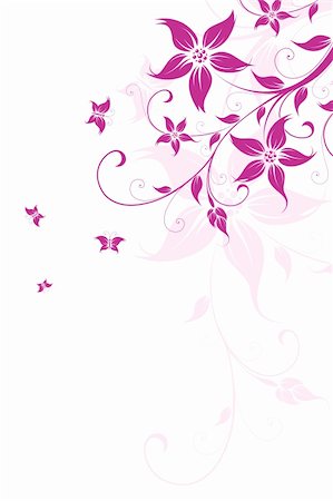 simsearch:400-04079769,k - Abstract Background with flowers and butterfly for your design Stock Photo - Budget Royalty-Free & Subscription, Code: 400-04684280