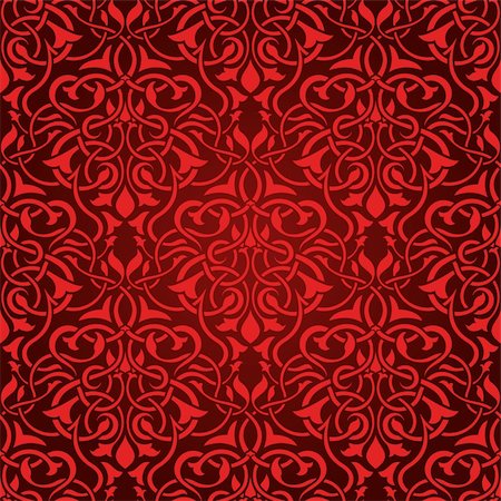 simsearch:400-05139120,k - Red seamless wallpaper pattern Stock Photo - Budget Royalty-Free & Subscription, Code: 400-04684417