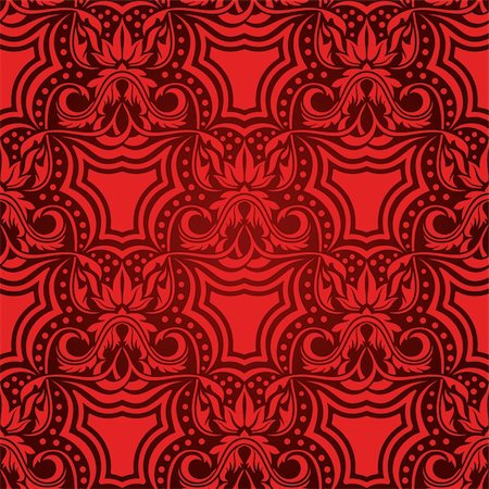 simsearch:400-05139120,k - Red seamless wallpaper pattern Stock Photo - Budget Royalty-Free & Subscription, Code: 400-04684418