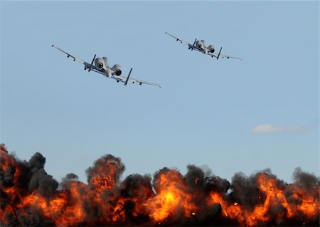 Two air force jets bombing targets Stock Photo - Budget Royalty-Free & Subscription, Code: 400-04684490