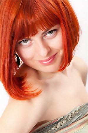 simsearch:400-04651881,k - Portrait of beautiful woman with red hair Photographie de stock - Aubaine LD & Abonnement, Code: 400-04684841