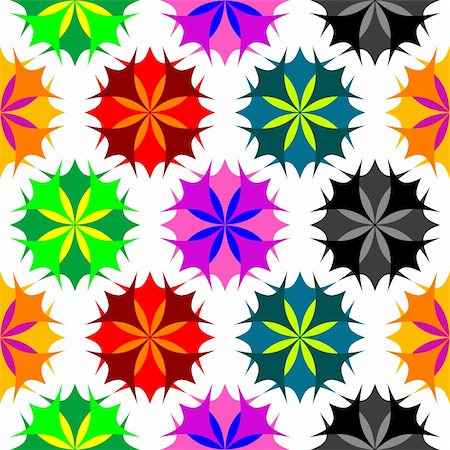 colored flowers seamless pattern, vector art illustration Stock Photo - Budget Royalty-Free & Subscription, Code: 400-04684851