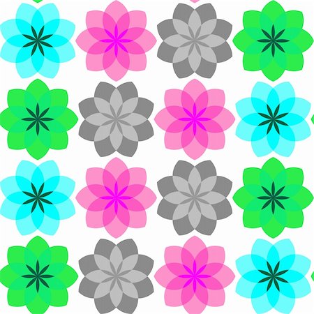 colored flowers seamless pattern, vector art illustration Stock Photo - Budget Royalty-Free & Subscription, Code: 400-04684852