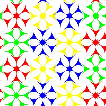 colored flowers seamless pattern, vector art illustration Stock Photo - Budget Royalty-Free & Subscription, Code: 400-04684853