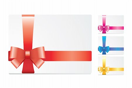 simsearch:400-06416784,k - set of blank white cards with colored gift ribbon and bow Stock Photo - Budget Royalty-Free & Subscription, Code: 400-04685151
