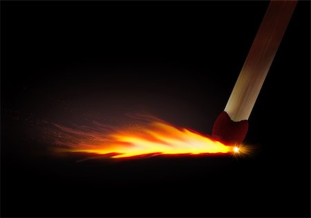 fire torch - match fire and sparcles on black background Stock Photo - Budget Royalty-Free & Subscription, Code: 400-04685425