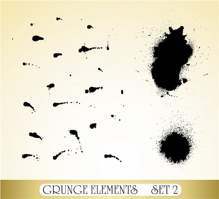 simsearch:400-05175990,k - Set of Grunge Drops Elements traced for hand made pencil and airbrush art - Set 2 Stock Photo - Budget Royalty-Free & Subscription, Code: 400-04686001