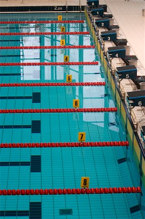 a photo of an olympic pool for swimming competition Stock Photo - Budget Royalty-Free & Subscription, Code: 400-04686045