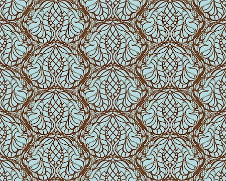 simsearch:400-04836742,k - Vector blue and brown decorative seamless floral ornament Foto de stock - Super Valor sin royalties y Suscripción, Código: 400-04686118