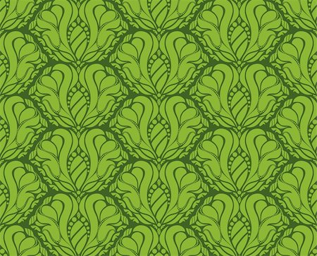 simsearch:400-04686213,k - Vector green decorative seamless floral ornament Stock Photo - Budget Royalty-Free & Subscription, Code: 400-04686120