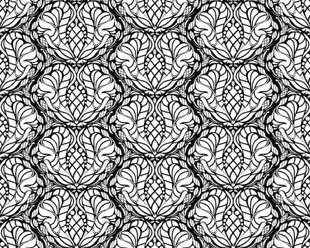 simsearch:400-04686213,k - Vector black and white decorative seamless floral ornament Stock Photo - Budget Royalty-Free & Subscription, Code: 400-04686142