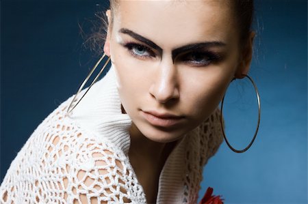 fashion woman with black eyebrows Stock Photo - Budget Royalty-Free & Subscription, Code: 400-04686290