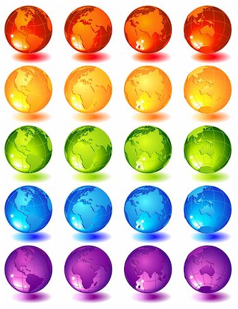 simsearch:400-07034020,k - Vector illustration -20 multi-coloured glass globes Foto de stock - Super Valor sin royalties y Suscripción, Código: 400-04686317