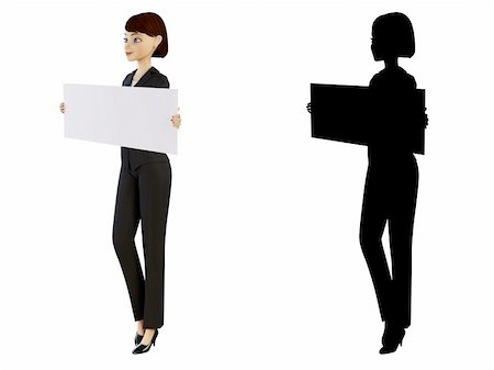 simsearch:400-06071690,k - 3d businesswoman and panel on a white background with alpha mask Photographie de stock - Aubaine LD & Abonnement, Code: 400-04687015