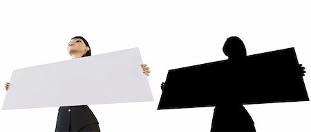 simsearch:400-06071690,k - 3d businesswoman and panel on a white background with alpha mask Photographie de stock - Aubaine LD & Abonnement, Code: 400-04687016
