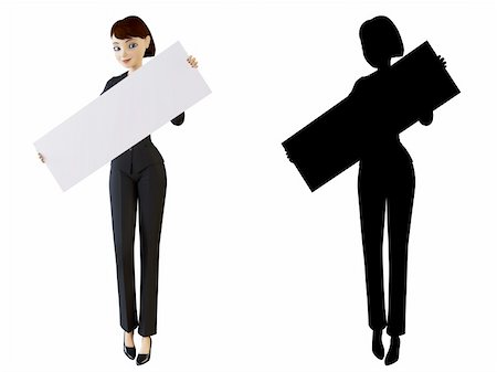 simsearch:400-06071690,k - 3d businesswoman and panel on a white background with alpha mask Photographie de stock - Aubaine LD & Abonnement, Code: 400-04687017