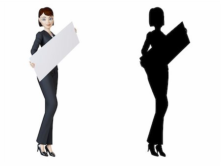 simsearch:400-06071690,k - 3d businesswoman and panel on a white background with alpha mask Photographie de stock - Aubaine LD & Abonnement, Code: 400-04687019
