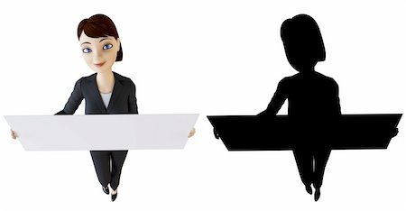 simsearch:400-06071690,k - 3d businesswoman and panel on a white background with alpha mask Photographie de stock - Aubaine LD & Abonnement, Code: 400-04687013