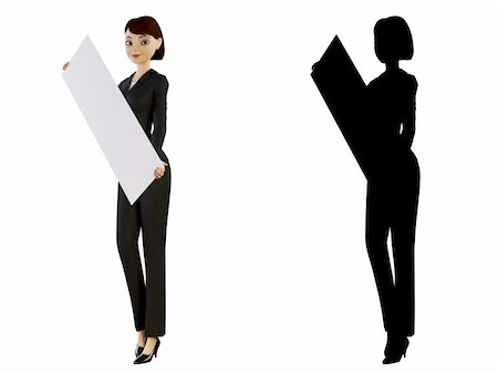 simsearch:400-06071690,k - 3d businesswoman and panel on a white background with alpha mask Photographie de stock - Aubaine LD & Abonnement, Code: 400-04687024