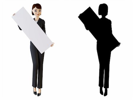 simsearch:400-06071690,k - 3d businesswoman and panel on a white background with alpha mask Photographie de stock - Aubaine LD & Abonnement, Code: 400-04687025